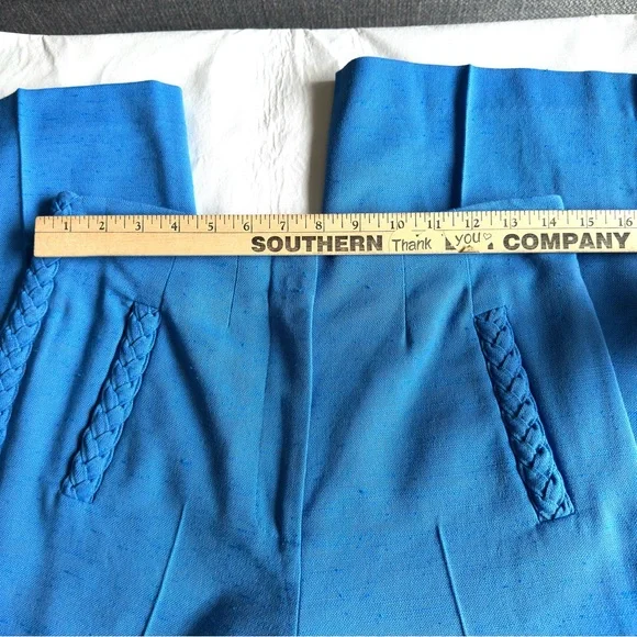 Veronica Beard Dove Woven Wide-leg Pants Blue 4 - Picture 12 of 15